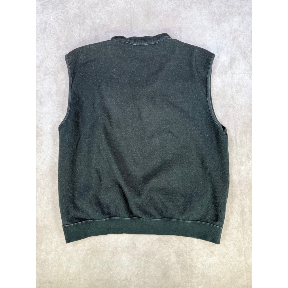 Peter Millar Mens XL Quarter Zip Vest Black Cotton Oaks Golf Pullover - Picture 2 of 7